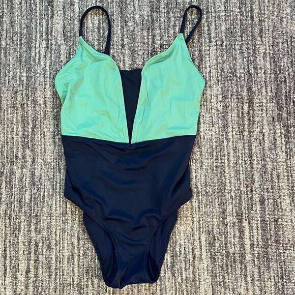 Lively Women’s Size XS The One Piece Colorblock Swimsuit Blue Bathing Suit - Picture 1 of 5